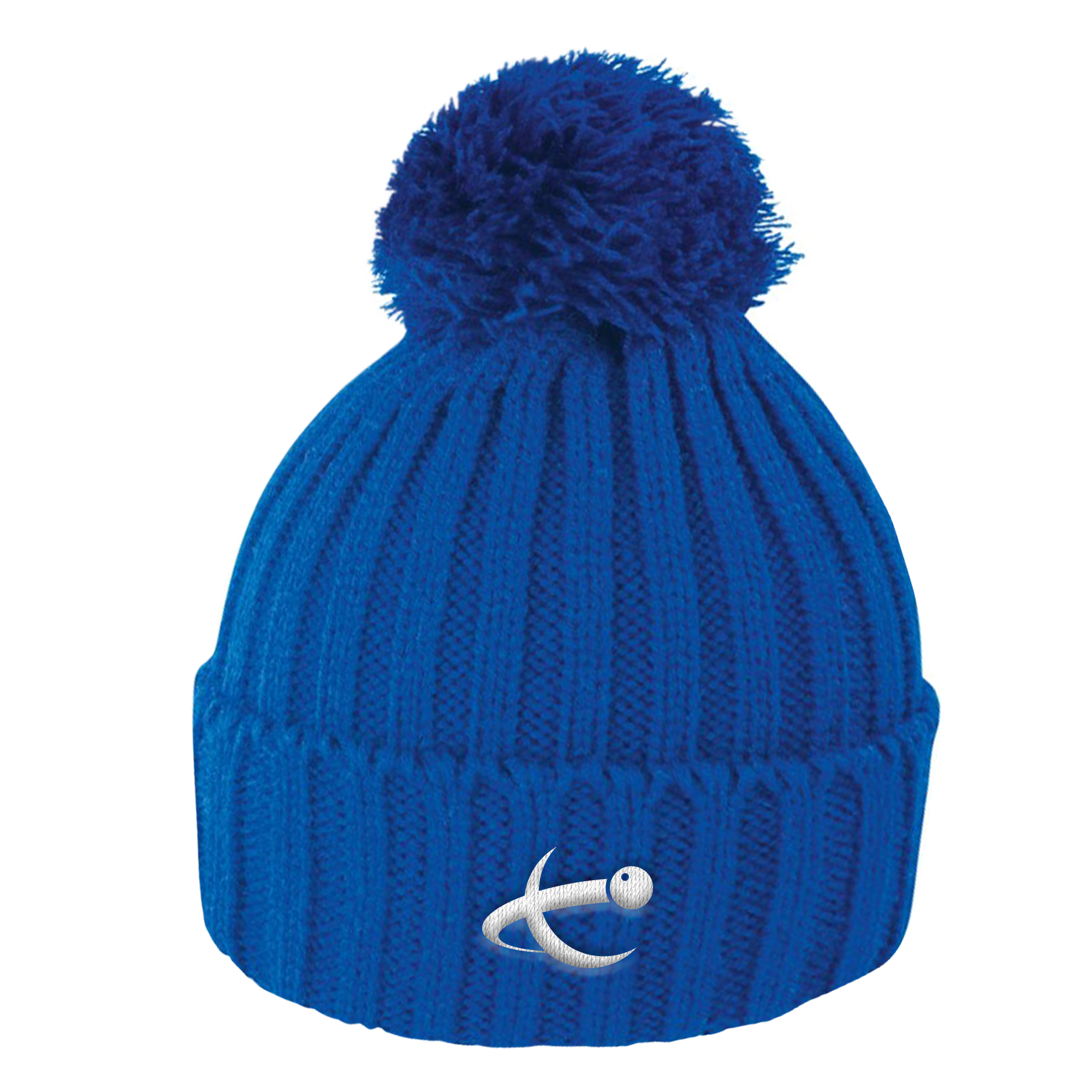 WPBSA Royal Blue Chunky Knit Bobble Hat